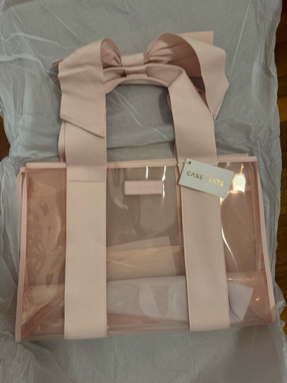 NWT Case-Mate Jelly Tote Bag - Ballet Pink Bow - Picture 4 of 6